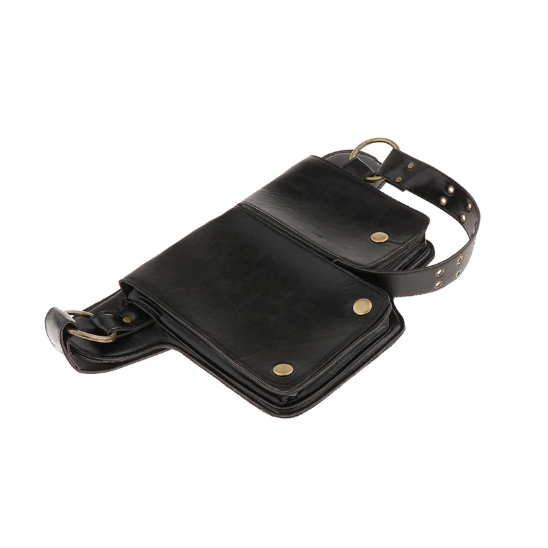 Cinturón de cadera de cuero Pu Steampunk Medieval para hombres y mujeres, bolso de cintura de bolsillo para exteriores, cinturón de correa Retro, Satchel para exteriores