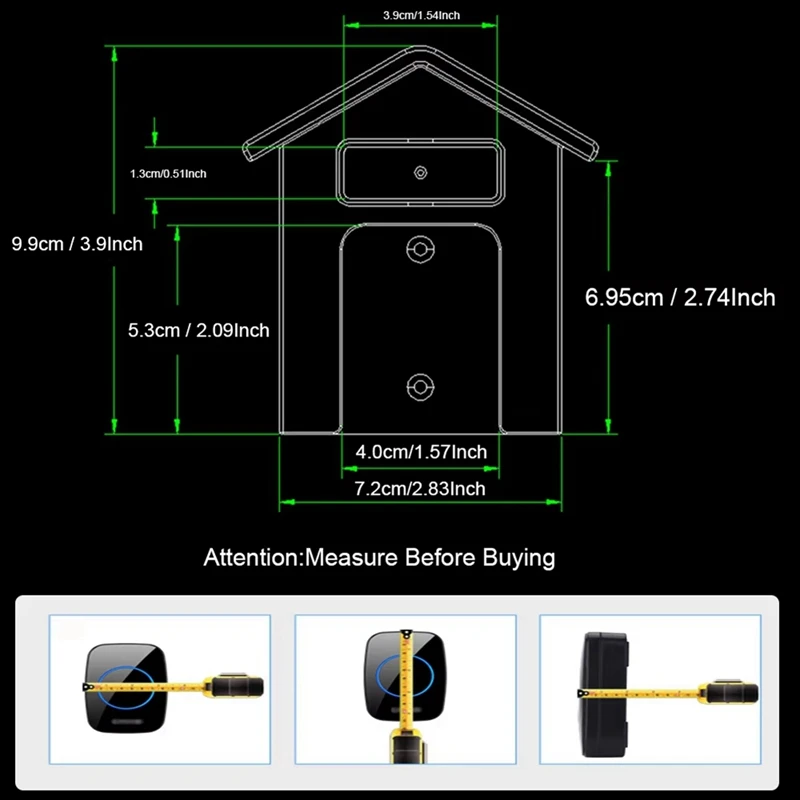 Y51A-Waterproof Cover For Wireless Doorbell Transparent Plastic Doorbell Rainproof Cover Home Door Bell Button Rain Protector
