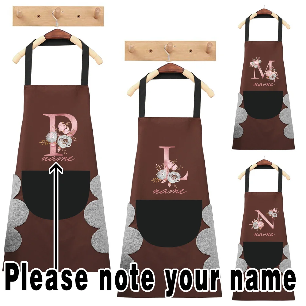 

New Kitchen Aprons Custom Signature Men Chef Cooking Work Apron 26 Letter Restaurant Bar Shop Cafes Beauty Nails Studios Uniform