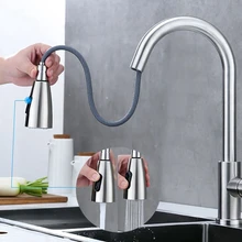 

Sink Black Stainless Steel Kitchen Pull-out Faucet Universal 304 Hot And Cold Water Faucet Household