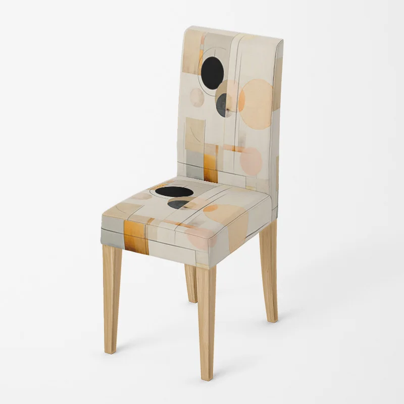 Abstract Geometric Botanical Illustration Chair Cover Morandi Color ins Style Living Room Non-Slip Chair Cover 4