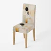 Abstract Geometric Botanical Illustration Chair Cover Morandi Color ins Style Living Room Non-Slip Chair Cover 4