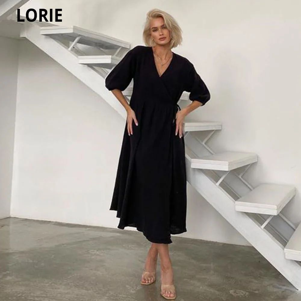 

LORIE пляжное вечернее платье для свадебной вечеринки шифоновое платье до середины икры винтажное платье для выпускного вечера с разрезом платье знаменитости платья для торжества