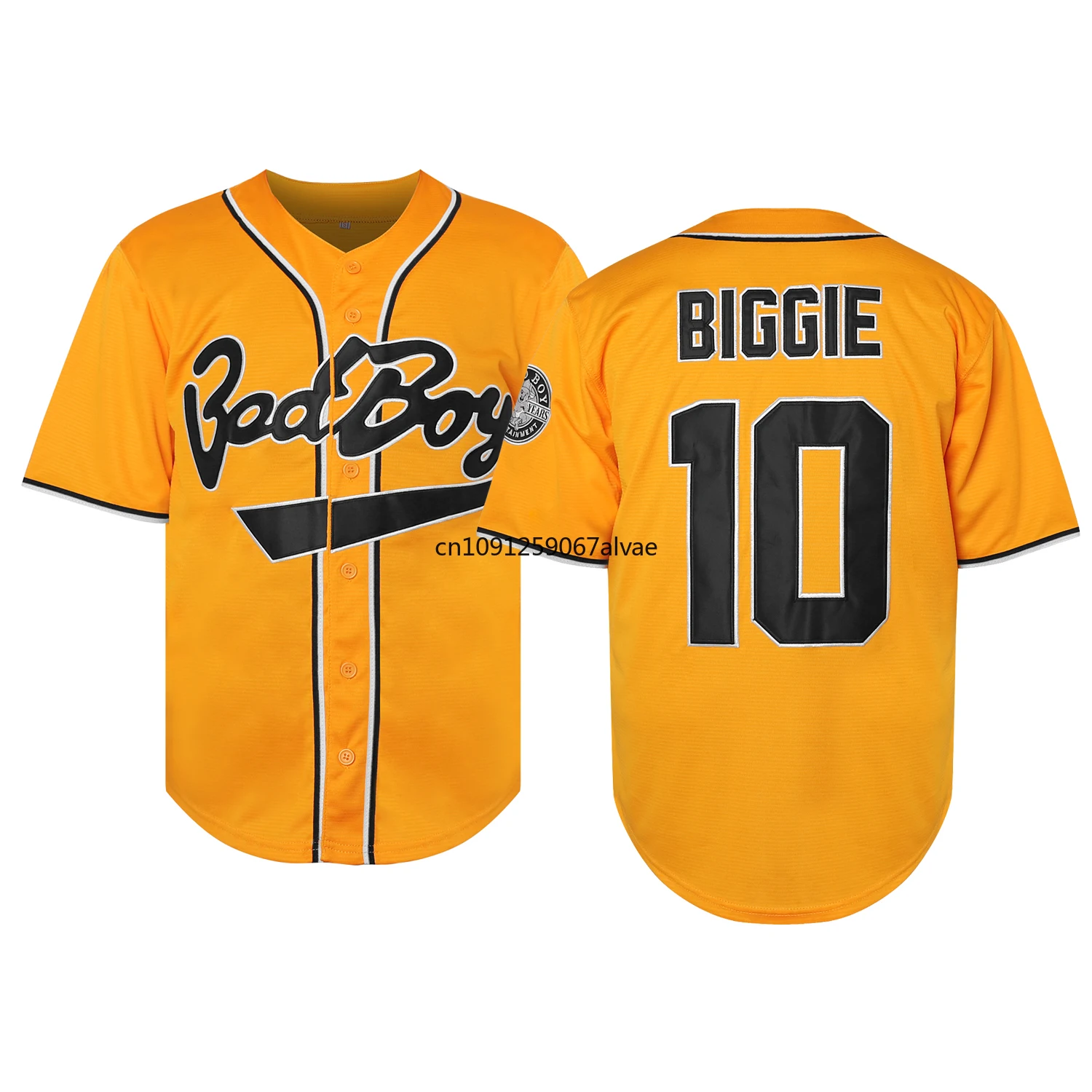 Biggie Smalls Baseball Jersey 10 Badboy Baseball Jersey BG Movie Mens Shirt Cosplay Clothing All Stitched Us Size S-XXXL