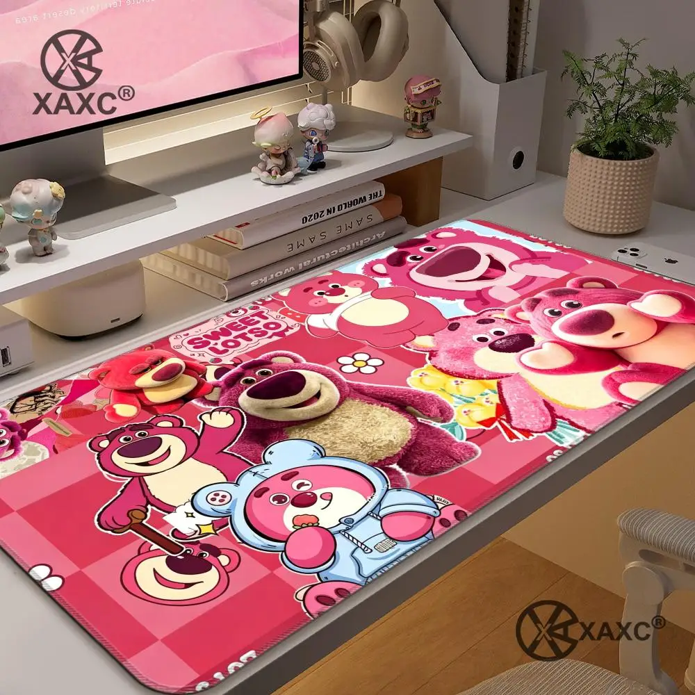 Kawaii Strawberry Bear Gaming Mouse Pad - Cute Anime Desk Accessory and Gift