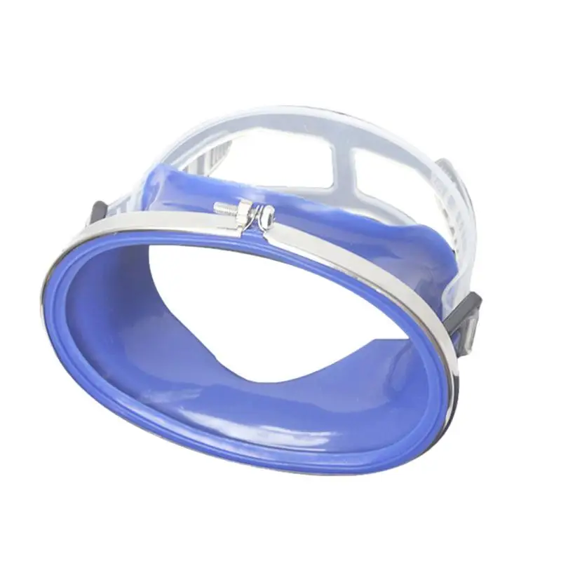 

Очки для подводного плавания для взрослых, HD очки для дайвинга с закаленным стеклом, овальной формы, на все лицо, снаряжение для подводного плавания с одним объективом, противотуманные силиконовые