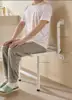 Stainless Steel Folding Bathroom Stool with Double Armrests for The Elderly Pregnant Women Disabled Non-Slip Wall Mounted Chair 3