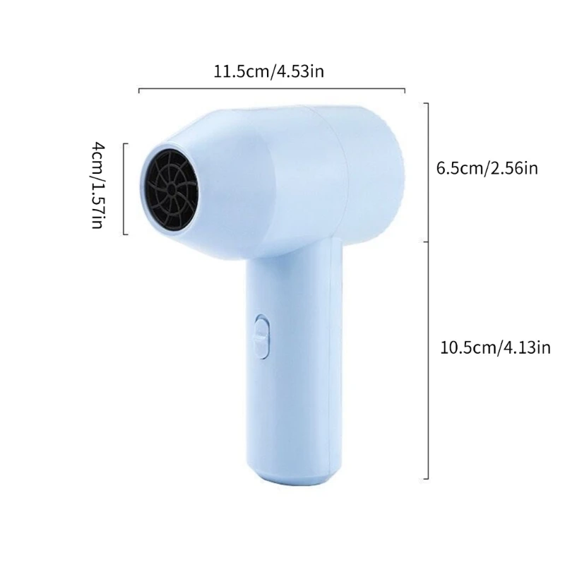 Mini Air Fan Air Blower 12V Rechargeble Hair Dryer 2x1500mah Battery Pack 6
