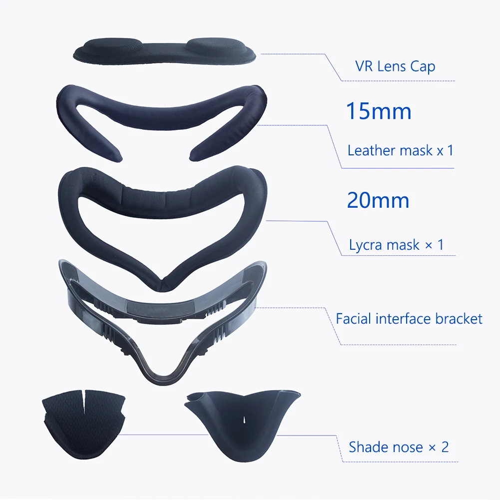 6pcs Replacement Face Eye Pad Cushion for Oculus Quest 2 Facial Interface Face Cover Bracket Protective Mask VR Accessories