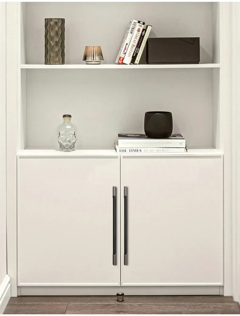 Description Picture 5 of itemGrey Black Aluminum Alloy Drawer Closet Wardrobe Cupboard Cabinet Pulls Door Handle for Cabinet Wardrobe Drawer Kitchen Cupboard