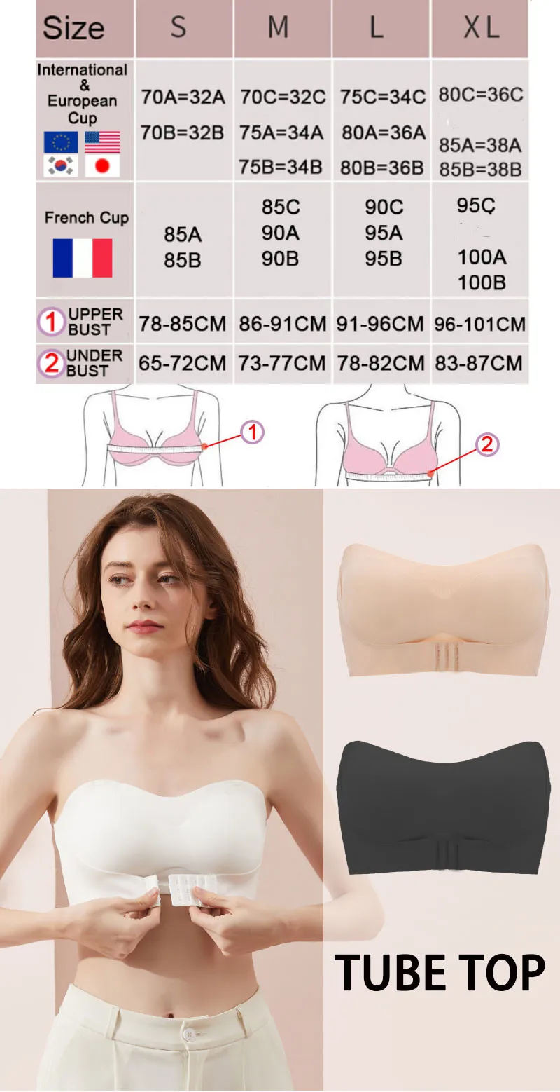 padded strapless tube bra