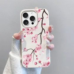 Peach Blossom Leather Silicone Phone Case Cover - Samsung S22 Ultra (S24825)