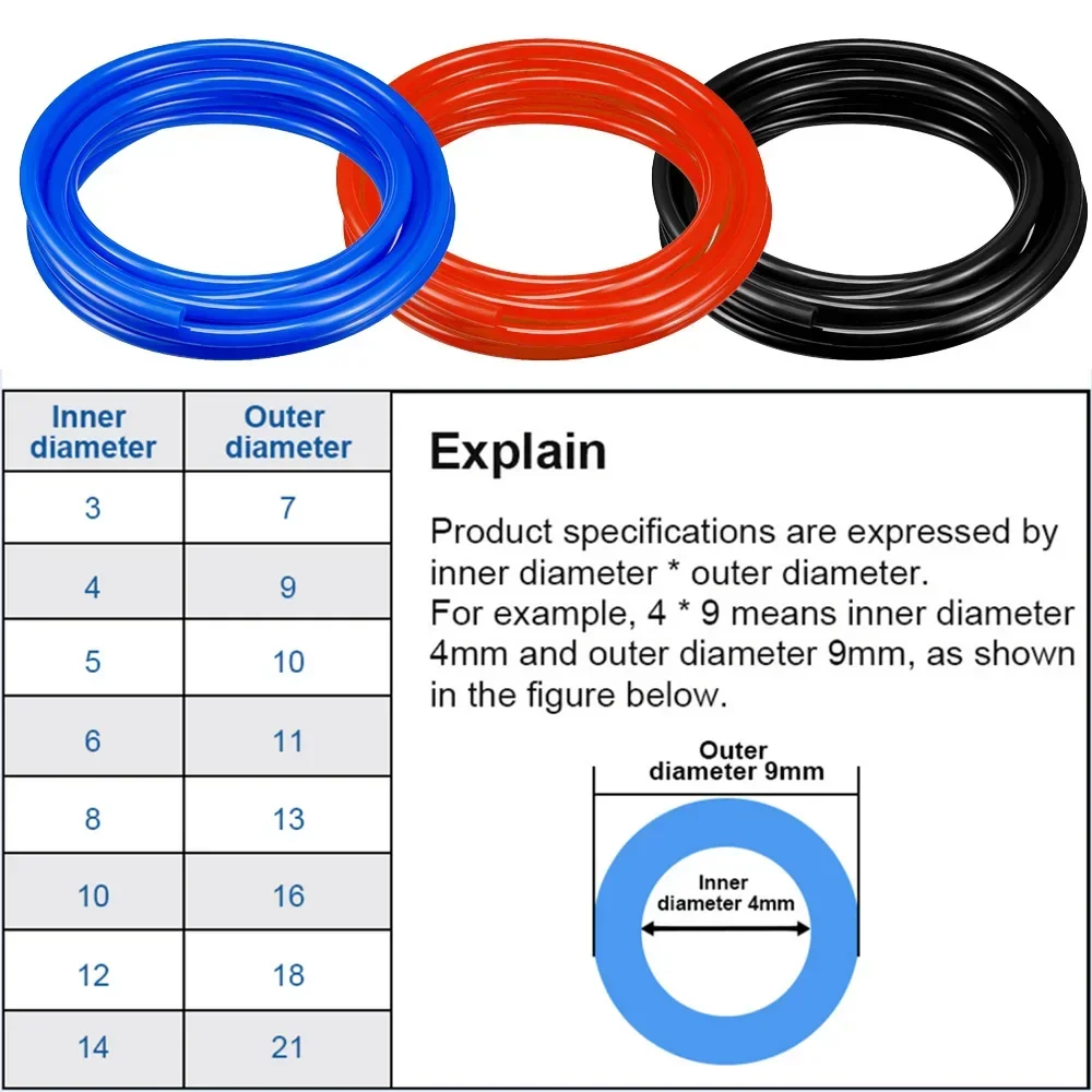 Silicone Hose Blue/Red/Black Inner Diameter 3mm 4mm 5mm 6mm 8mm Car Vacuum Auto Racing Intercooler Line Pipe Tube 1.5 Meter