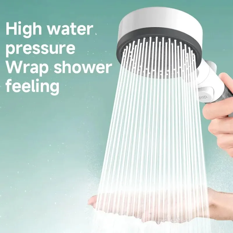 Shower Head 8 Mode Water Filter Adjustable High Pressure Shower Portable One-Key Stop Bathroom Accessories