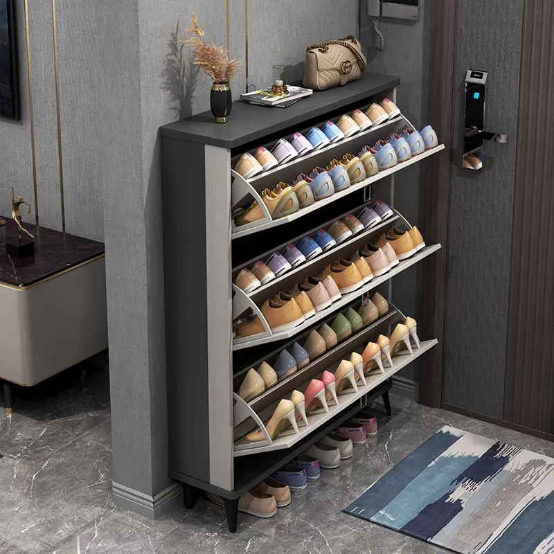 

Light Luxury Cabinet Tipping Shoe Cabinet Home Entrance Porch Multifunctional Large Capacity Space Saving Small Narrow Cabinet