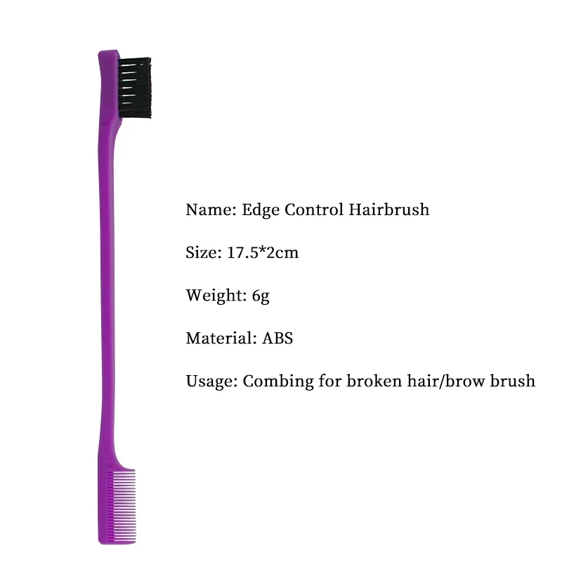 Plastic Anti-Static Double-Sided Hair Control Brush Edge Control Hair Comb Brush Styling Tool Special for Real Wigs 1 plastic hair comb hair brush hair styling tool hair styling comb hair styling brush wig brush