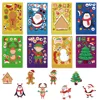 8Pcs Puzzle Cartoon Christmas Snowman Party Make a Face Stickers Handicrafts Waterproof Stickers 4