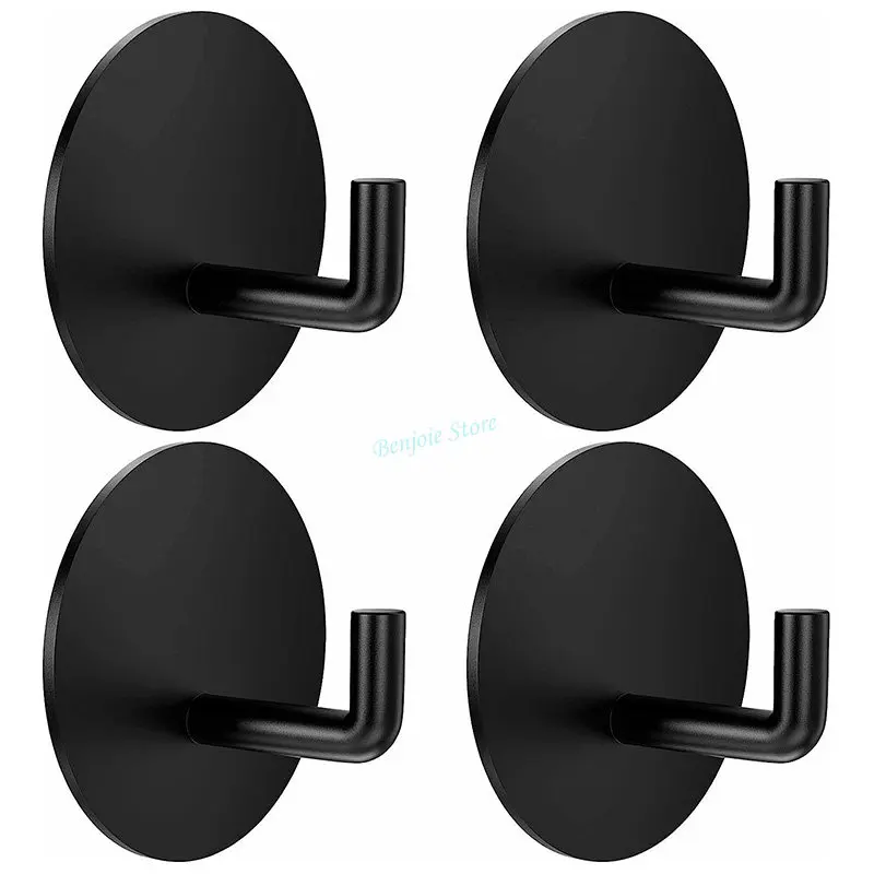 Multi-purpose Wall Hooks Heavy Duty Adhesive Hooks Waterproof Stainless Steel Towel Robe Hanger Hook for Bathroom Kitchen