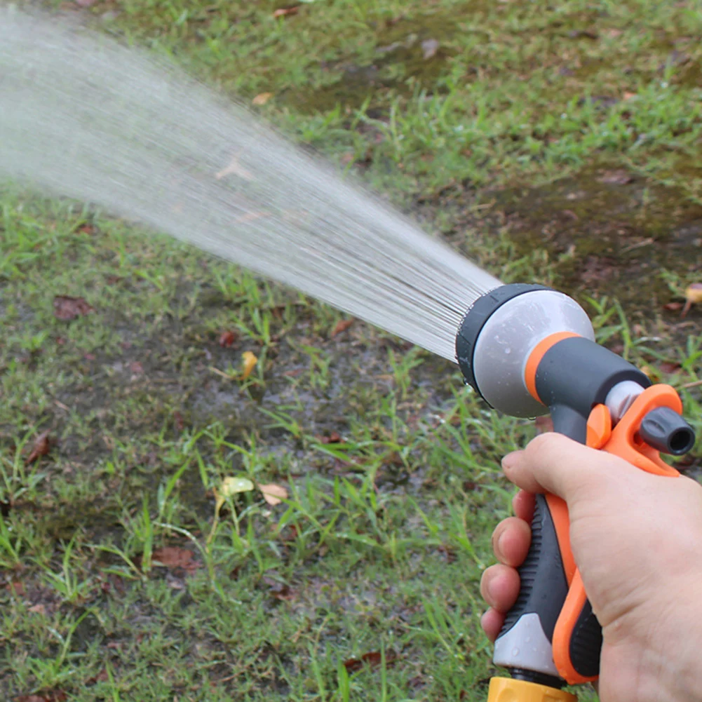 Hand-held Lawn Spray Watering 8 Spray Modes Hose Sprinkle Nozzle High Pressure Water Gun Multifunction For Garden Washing Car