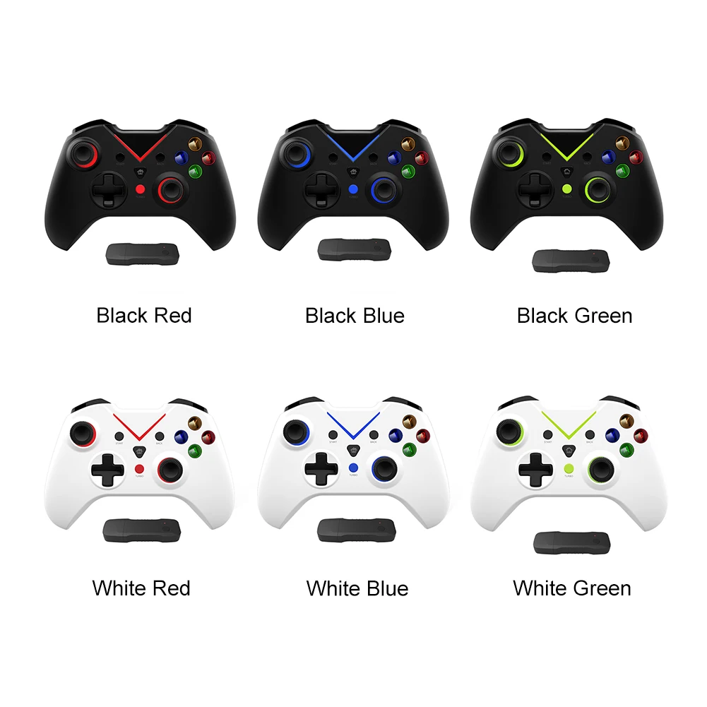 2.4G Gamepad Dual Vibration Wireless Games Handle Six AxisTurbo Function Gaming Accessories for Xbox One PC Windows 10/8/7