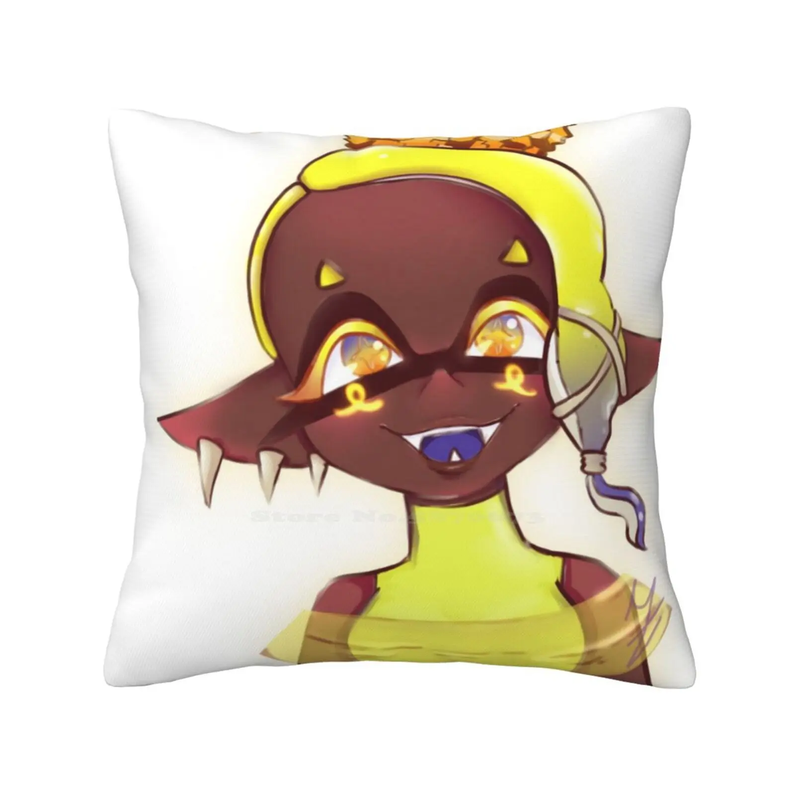 Frye Smilling Funny Cute Decor Square Federa Splatoon 2 Fanart Yellow Frye Splatoon 3