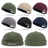 Retro Women Men Brimless Beanie Hat Cap Spring Autumn Breathable Cotton Adjustable Skullcap Unsex Hip Hop Streetwear Hats 1