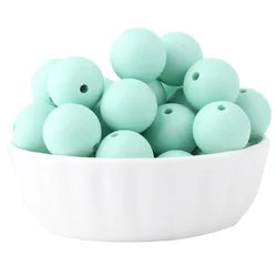 20-Piece Set of Mixed Size Silicone Beads for DIY Jewelry and Craft Projects (Mint)