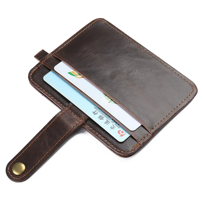Vintage PU Leather Slim Men's Wallet with Compact Coin Pocket and Card Holder