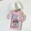 ABS Slide Kpop Photo Card Holder Anti-lost Keychain 3 Inch INS White Idol Protective Case Bag Bus Cards Sleeves Supplies 1