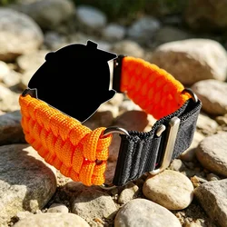 Outdoor Umbrella Rope Watch Strap - 22/20mm Bracelet Band - 22mm Watch Band (Orange)