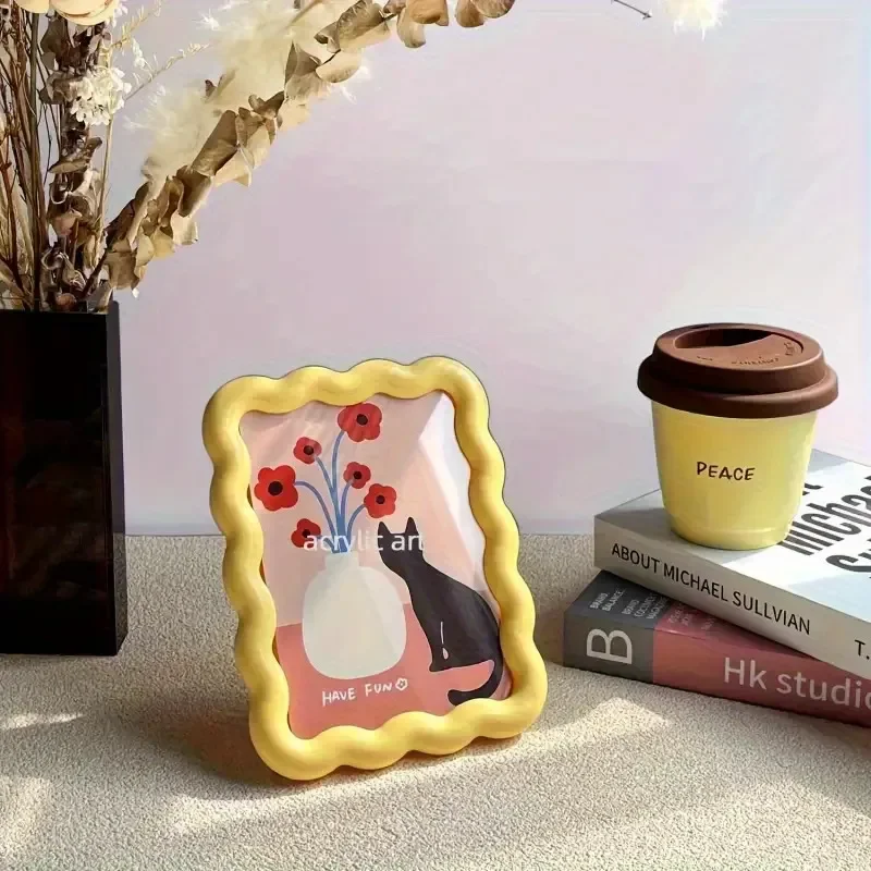 Milk Yellow Ins Style Cute Decorative Picture Frame Desktop Ornament Wall Art Creative Home Decoration Small Tabletop Decor
