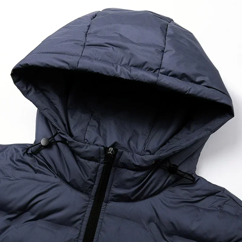 Hooded Men's Down Cotton Padded Leisure Trendy Fashion Youth Short Jacket Lightweight Smooth Three-dimensional Cutting