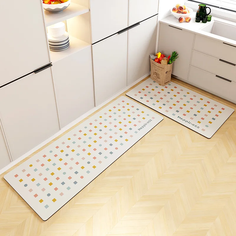 

Non Slip Kitchen Floor Mat Oil Absorbent Kitchen Carpet Waterproof Foot Mat with Rubber Pad Comfort Standing Mats Ffor Hallway