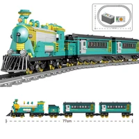 Technical City Power Train High-tech Railway Track Building Blocks Subway Vehicle Assemble Bricks Toys Gifts For Childrens Adult 3