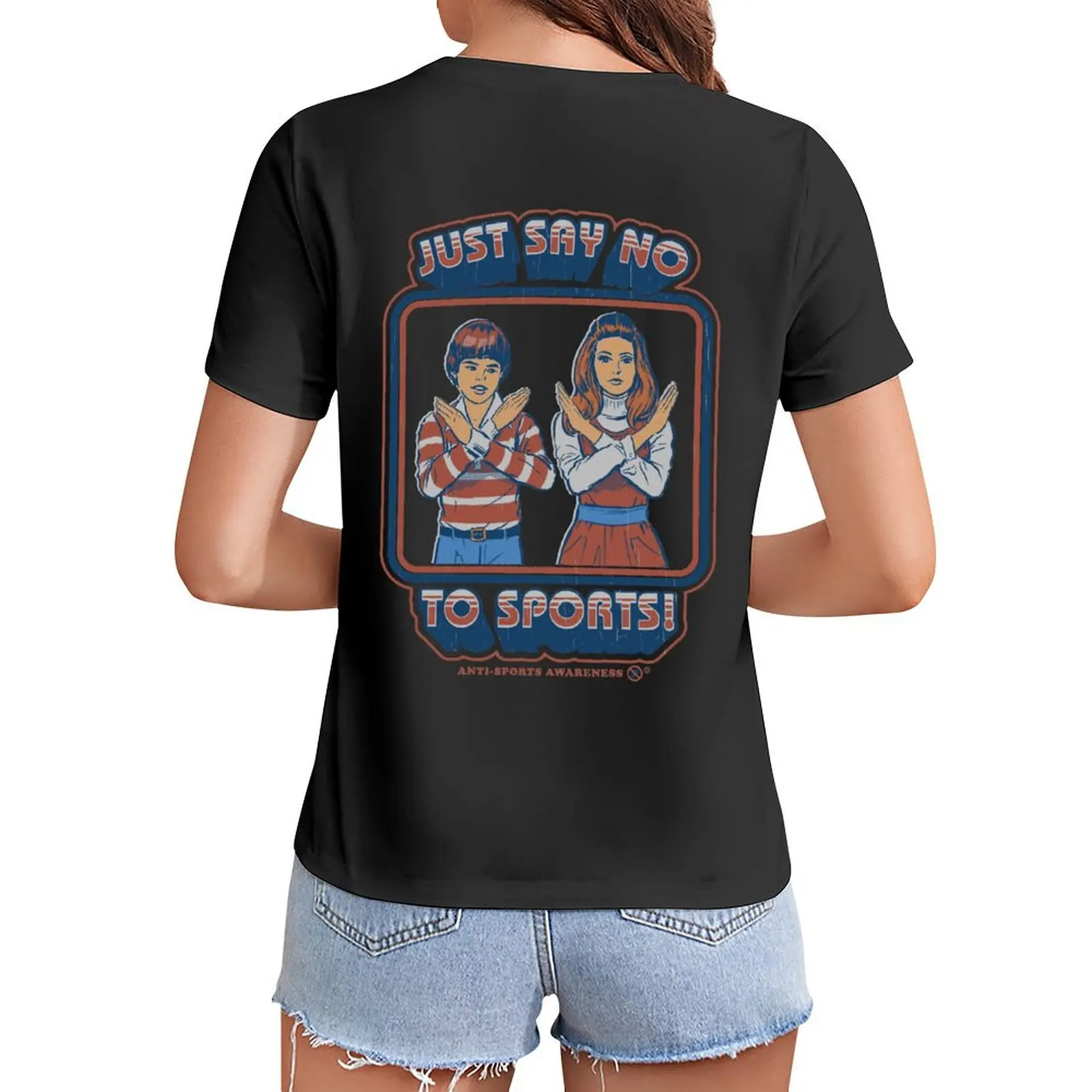 

Say No to Sports T-Shirt heavyweights hippie clothes fashion woman blouse 2024
