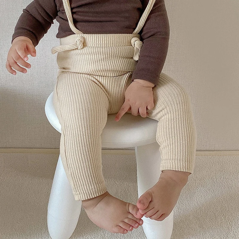Newborn Baby Leggings Pants Solid Elasticity Ribbed PP Korean Clothes 0-24M Boy Girl Cute Bodysuit Toddler Trousers Overall baby leggings baby trousers