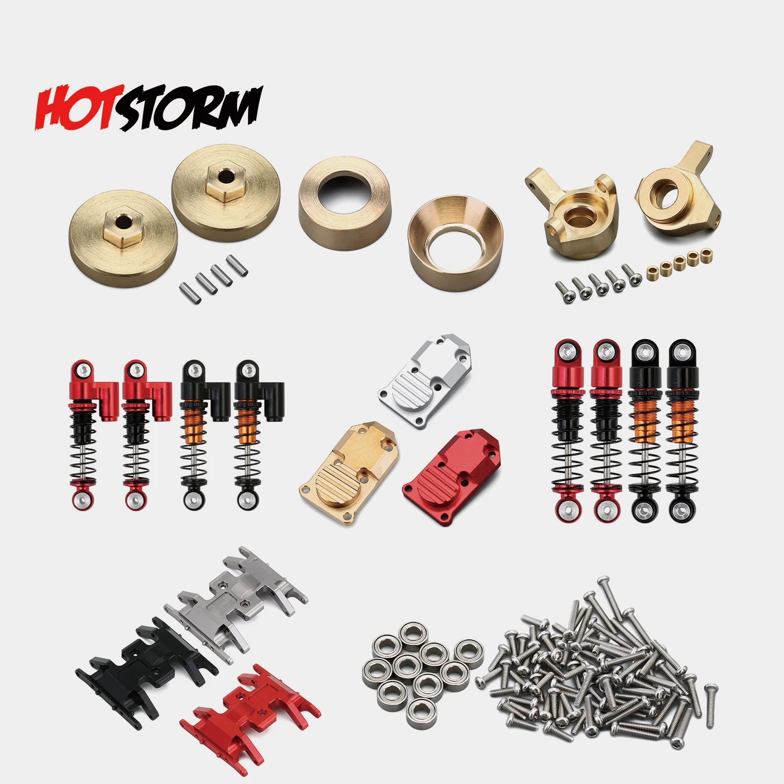 Brass Counterweight Steering Knuckles Shock Absorber Wheel Hex for 1/24