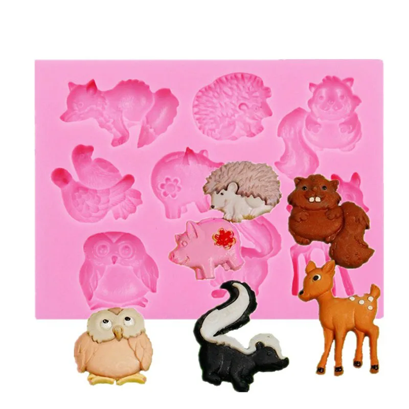 

Owl Squirrel Giraffe Animals Silicone Cake Molds Fondant Cake Decorating Baking Tools For Kitchen Chocolate Gumpaste Candy Mould