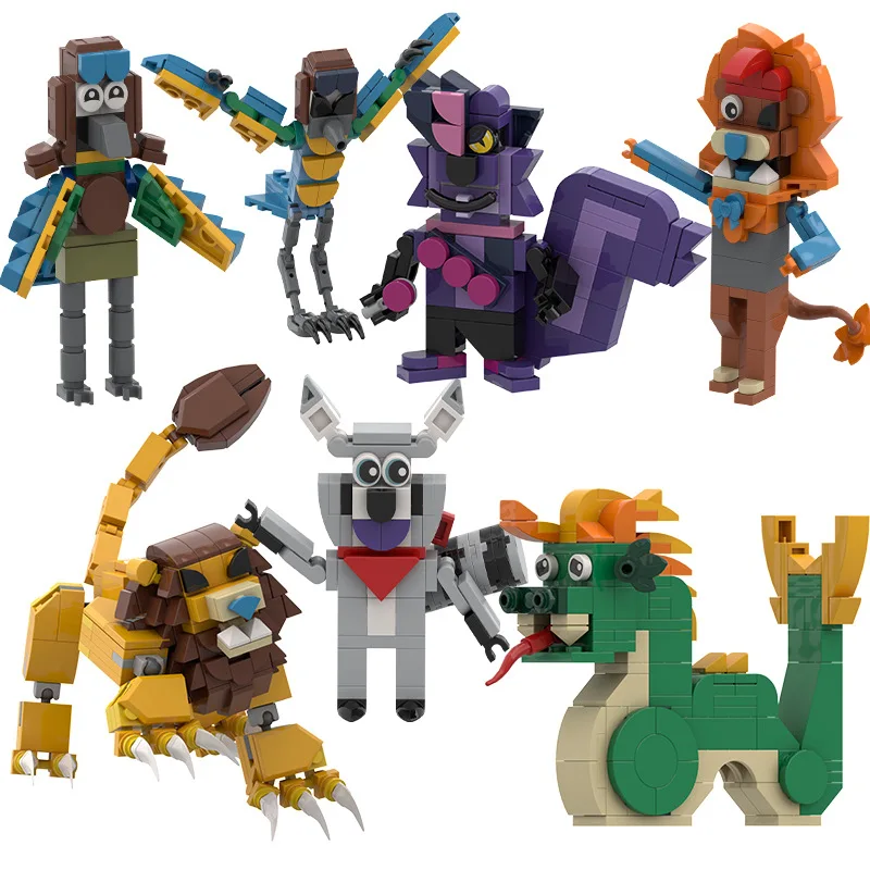 

7pcs A Set Indigo Park Bricks Action Figure Cartoon Game Indigo Park Building Block Model Assemble Figures Doll Room Decor Toy