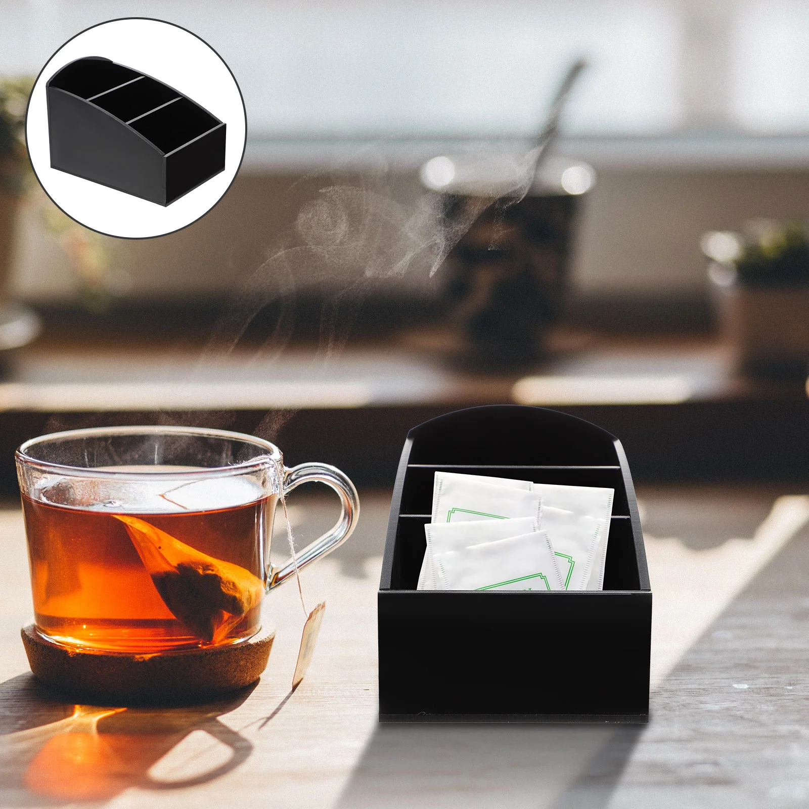 

Hotel Tea Bag Box Desktop Sugar Bag Holder Counter Tea Bag Holder Coffee Bar Organizer Office Food Home Organizing