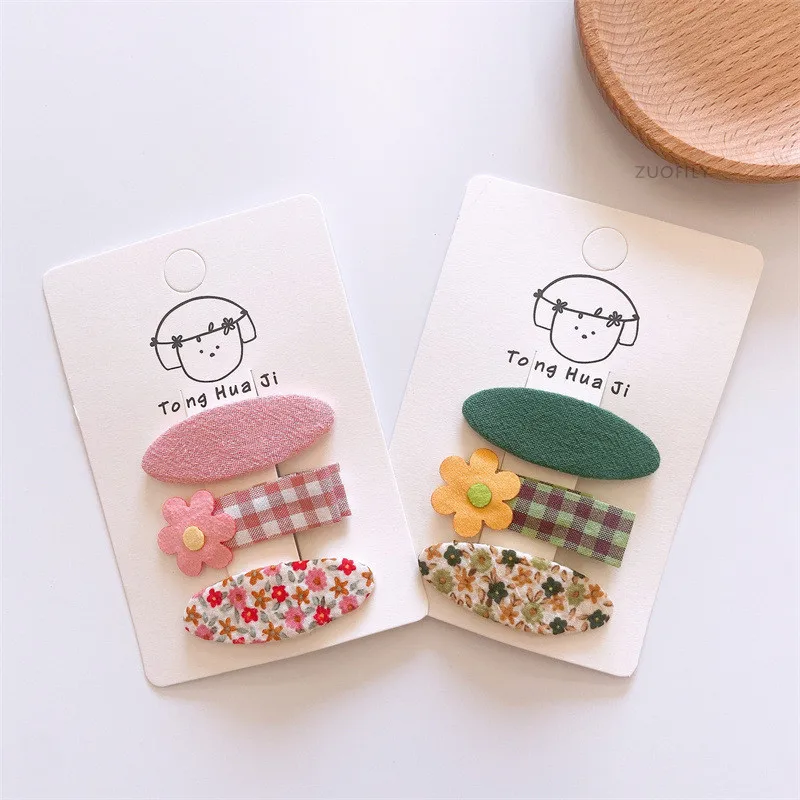 3Pcs/Set Cute Flower Bowknot Baby Hair Clip Sweet Knitted Infant Girls Hairpins Floral Print Kid Barrette Headwear Kids Hairclip baby accessories store near me	