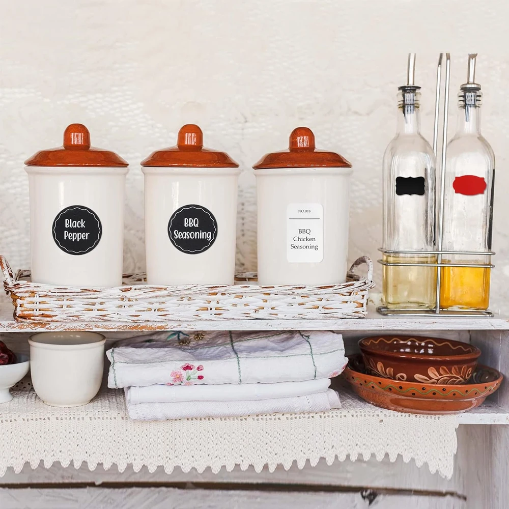 Description Picture 2 of item20Pcs Waterproof Chalkboard Spice Jam Jar Bottle Tags Blackboard Label Marker Pen Labels Stickers, Reusable Label For Storage