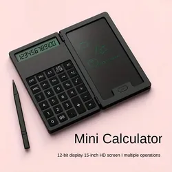 Enhanced LCD Desktop Calculator with Integrated Writing Board, 12 - Digit Display (Black)
