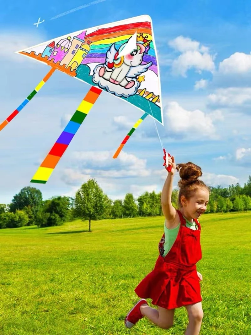 Free shipping 2m diy kites flying toys for children kites white kite factory wholesale nylon ripstop fabric diamond kites cerf