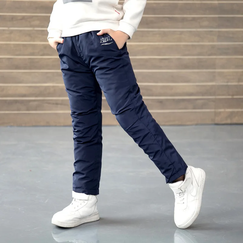 Winter New Boys Pants Girls Leggings Children Down Cotton Warm Trousers Baby Waterproof Ski Pants Kids Boys Child Clothes