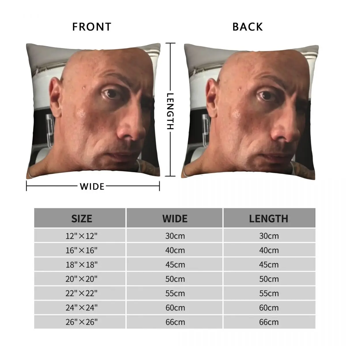 The Rock Eyebrow Meme Printing Throw Pillow Cover Car Sofa Fashion Office  Hotel Cushion Wedding Decorative Pillows not include - AliExpress