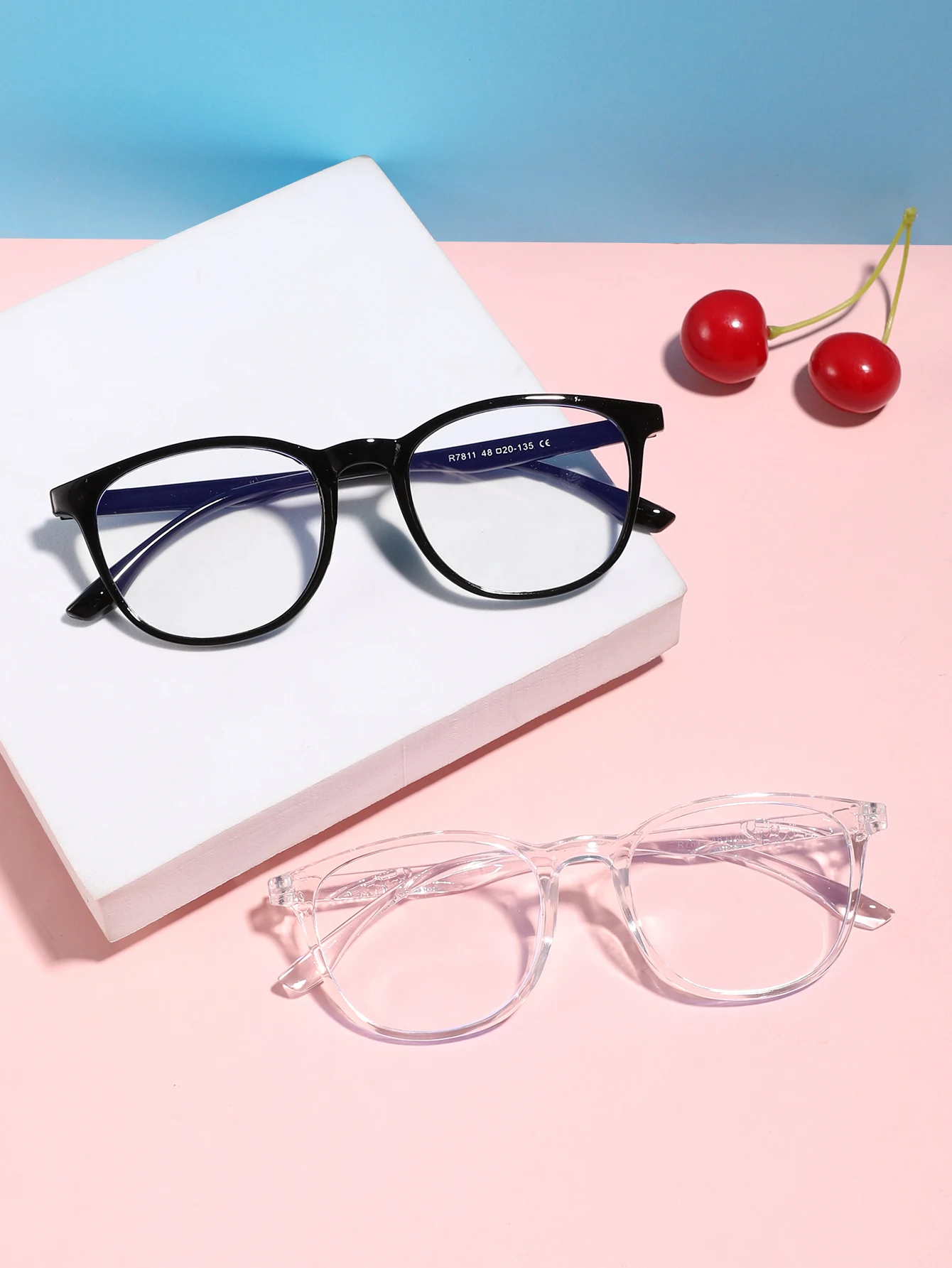 2pcs of teen 12-16 years old acrylic campus style rectangular fashion anti-blue light glasses for everyday life