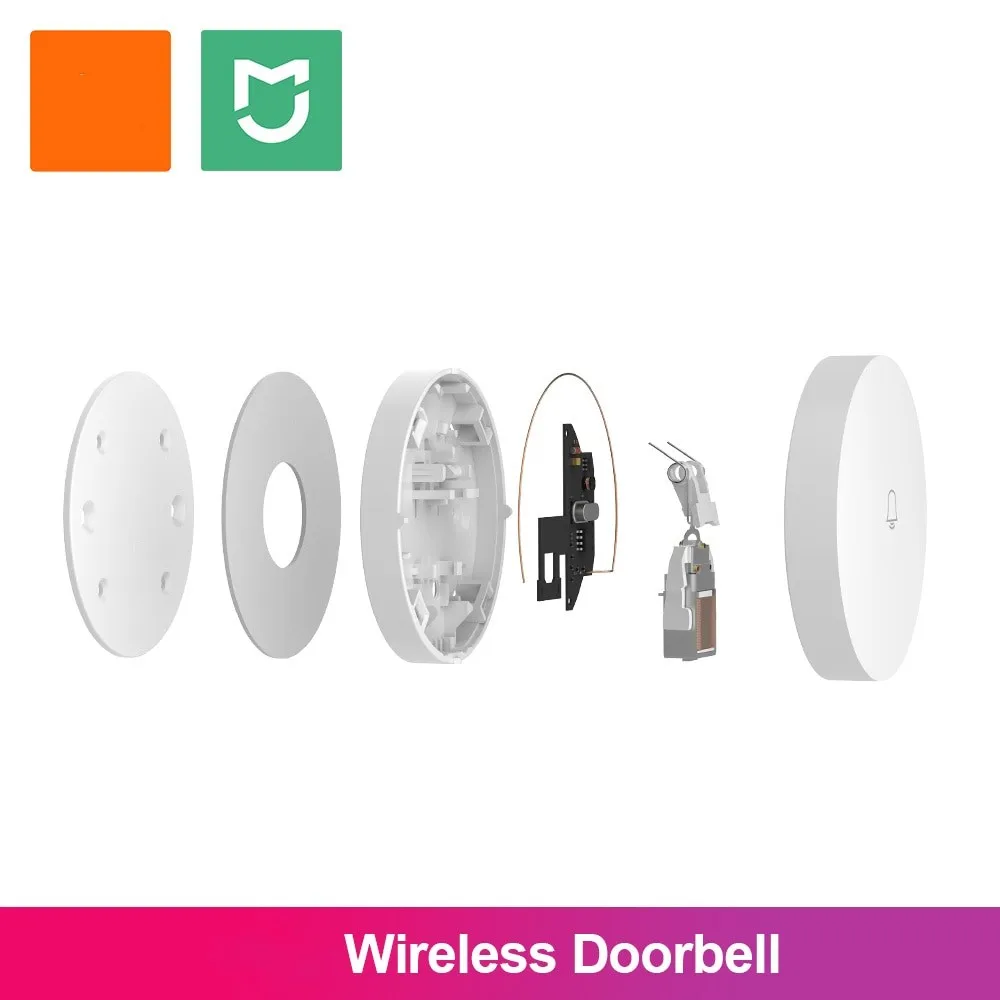 For Xiaomi Linptech Wireless Doorbell Self-Generating Smart Doorbell Transmitter Memory Function basic Version Connect Mijia App 4