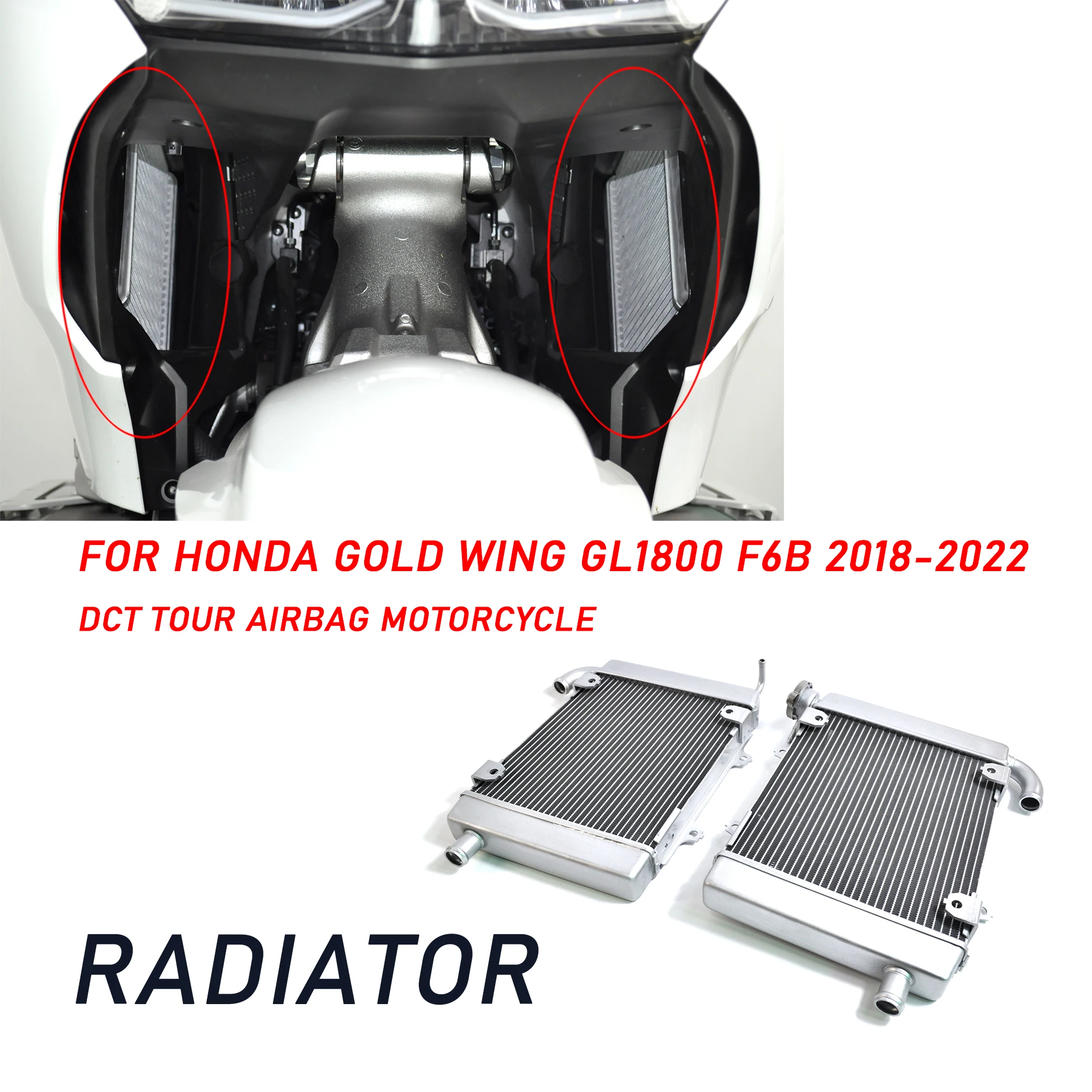 

Motorcycle Accessories Cooling Water Tank Radiator Cool Down No Destructive Installation For Honda Goldwing GL1800 F6B 2018-2023