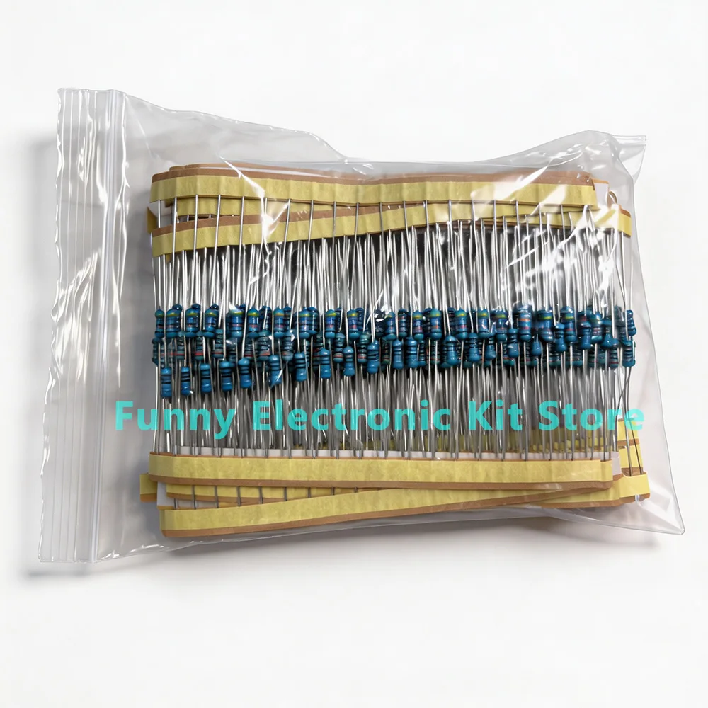 600 Pcs Assorted Metal Film Resistor Kit 30 Values 1/4W Resistance 1ohm-10Mohm 1% Tolerance for Electronics Projects 6